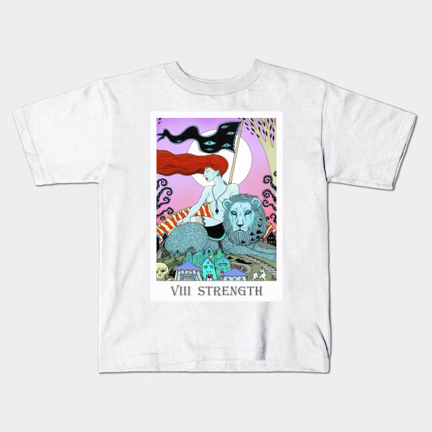 Tarot Strength Kids T-Shirt by christoph